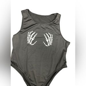 Shein Curve Bodysuit Skeleton Hands 4x NWOT